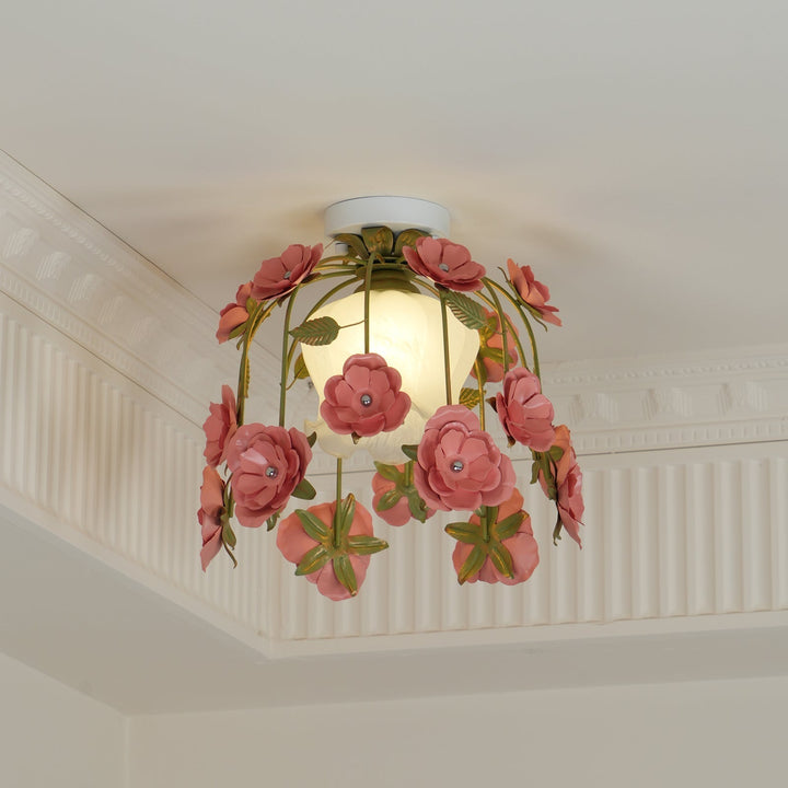 Pavo Plafonnier Romantique en Verre Fleur - Neutralighting