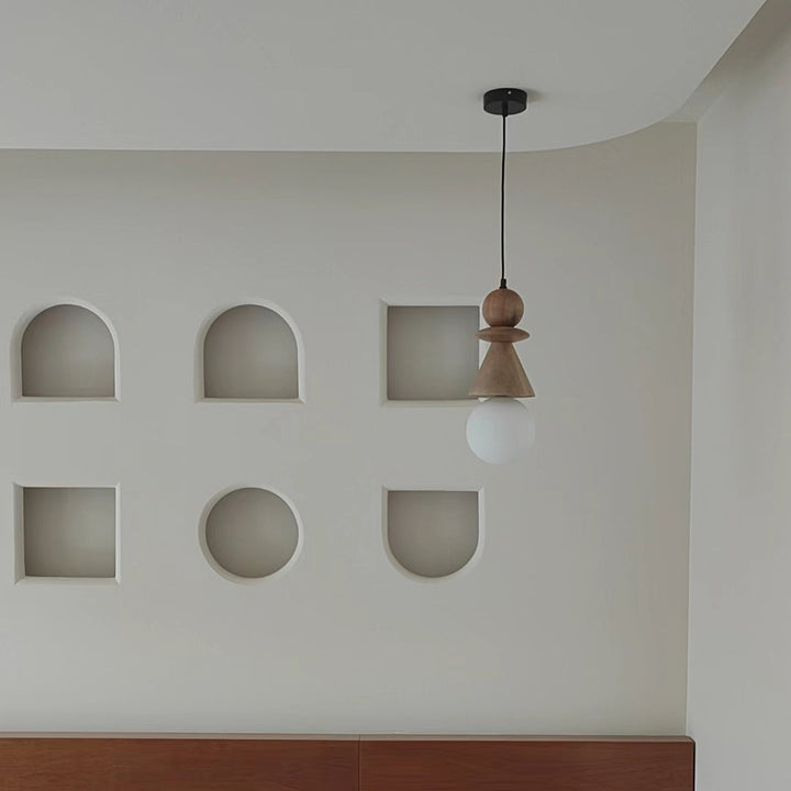 Aphais Suspension Moderne Minimaliste Rook Bois Verre - Neutralighting