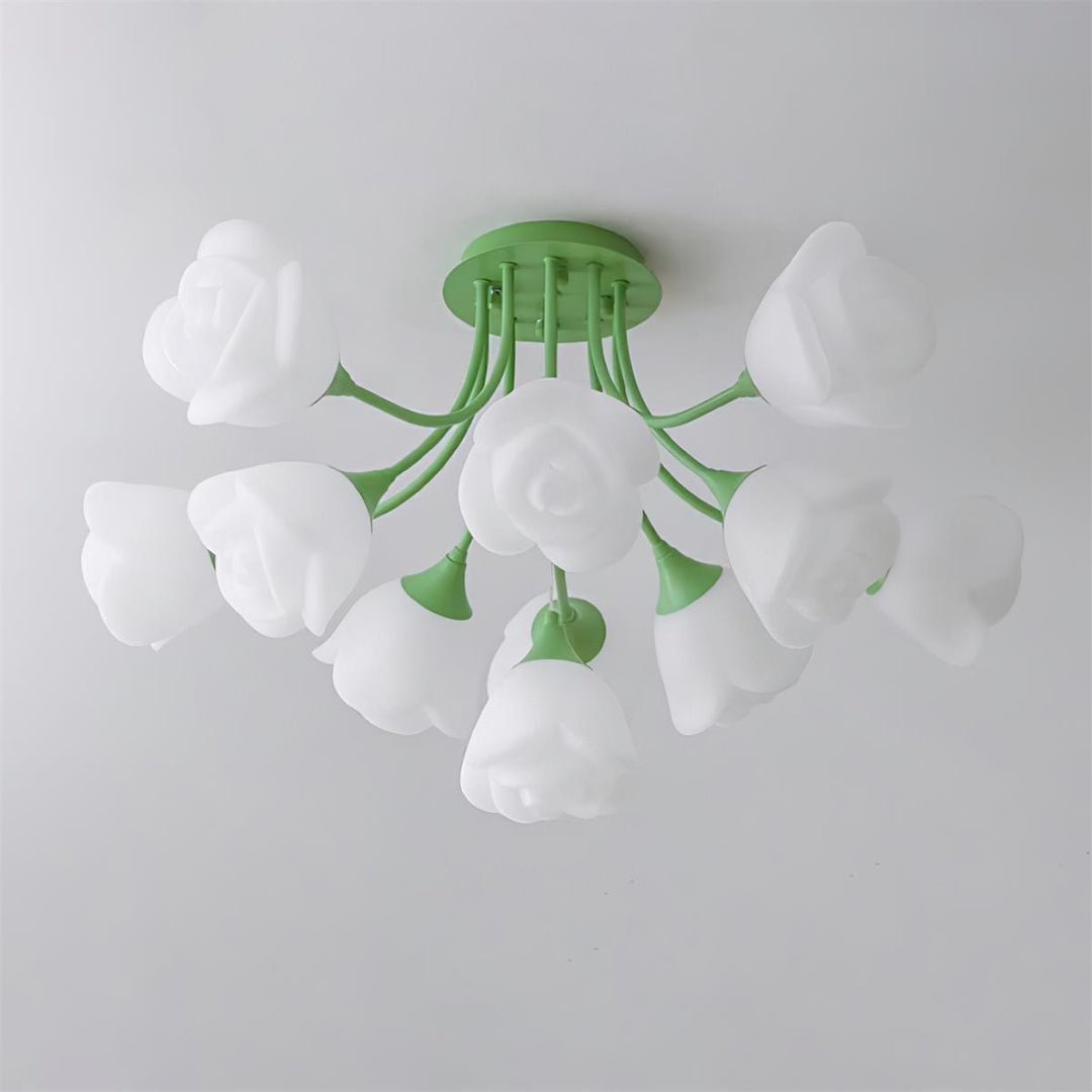 Rose Plafonnier Pétales Sculptés Lueur Douce - Neutralighting