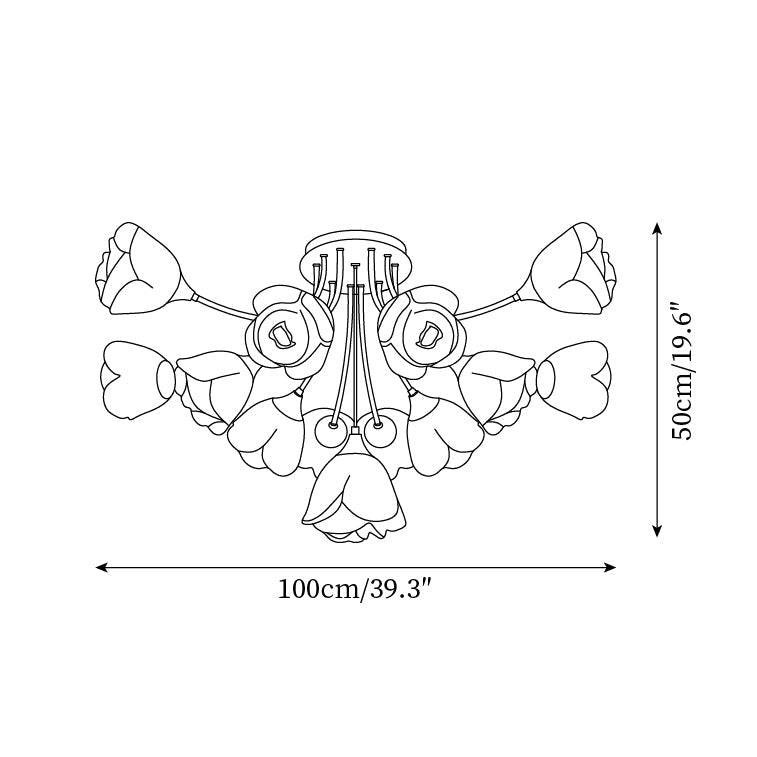 Rose Plafonnier Pétales Sculptés Lueur Douce - Neutralighting