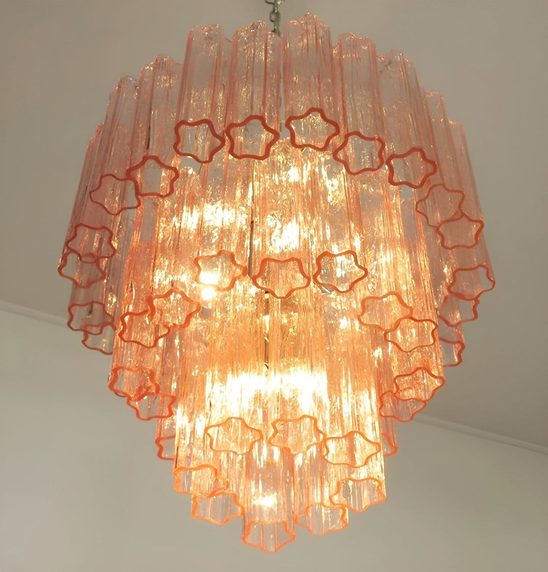 Aurora Lustre Rose Verre Tubes Superposé Moderne - Neutralighting