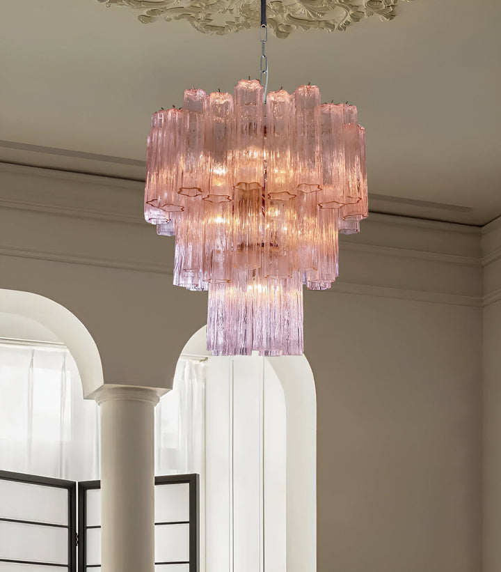 Aurora Lustre Rose Verre Tubes Superposé Moderne - Neutralighting