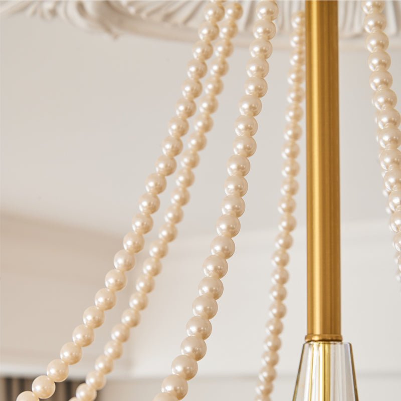 Allirila Lustre Vintage Élégant en Verre et Perles Fleuries - Neutralighting
