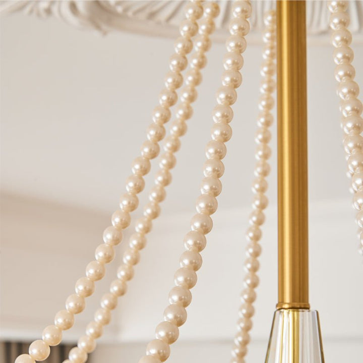 Allirila Lustre Vintage Élégant en Verre et Perles Fleuries - Neutralighting