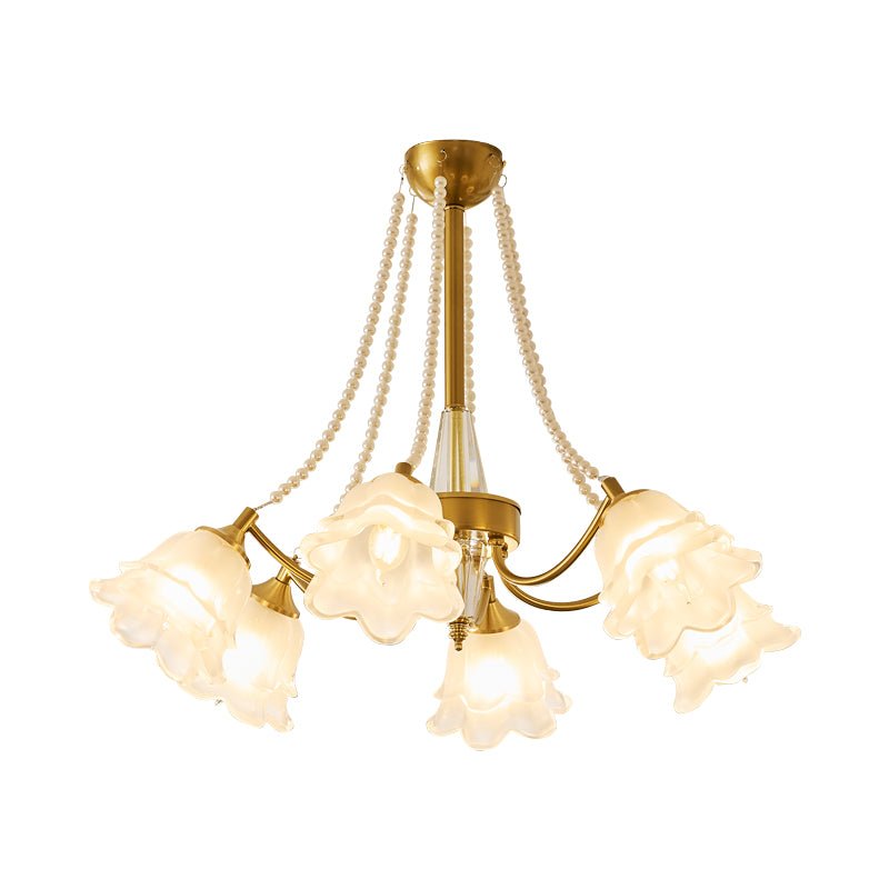 Allirila Lustre Vintage Élégant en Verre et Perles Fleuries - Neutralighting