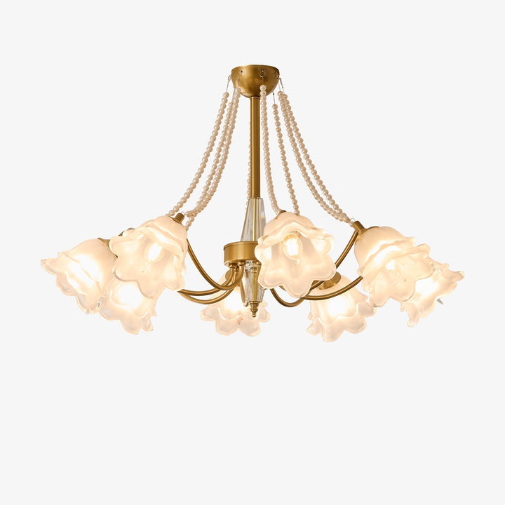 Allirila Lustre Vintage Élégant en Verre et Perles Fleuries - Neutralighting