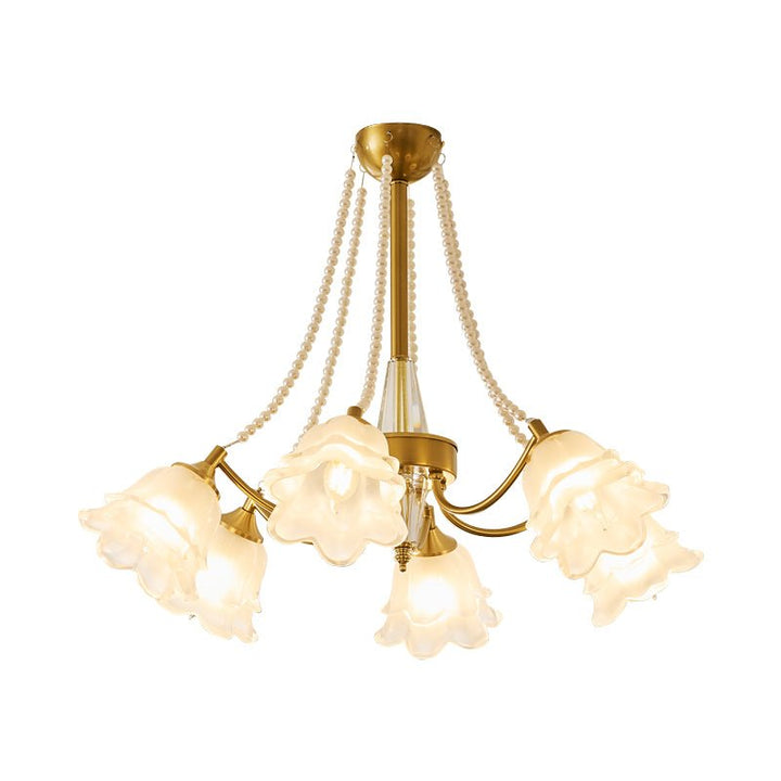 Allirila Lustre Vintage Élégant en Verre et Perles Fleuries - Neutralighting