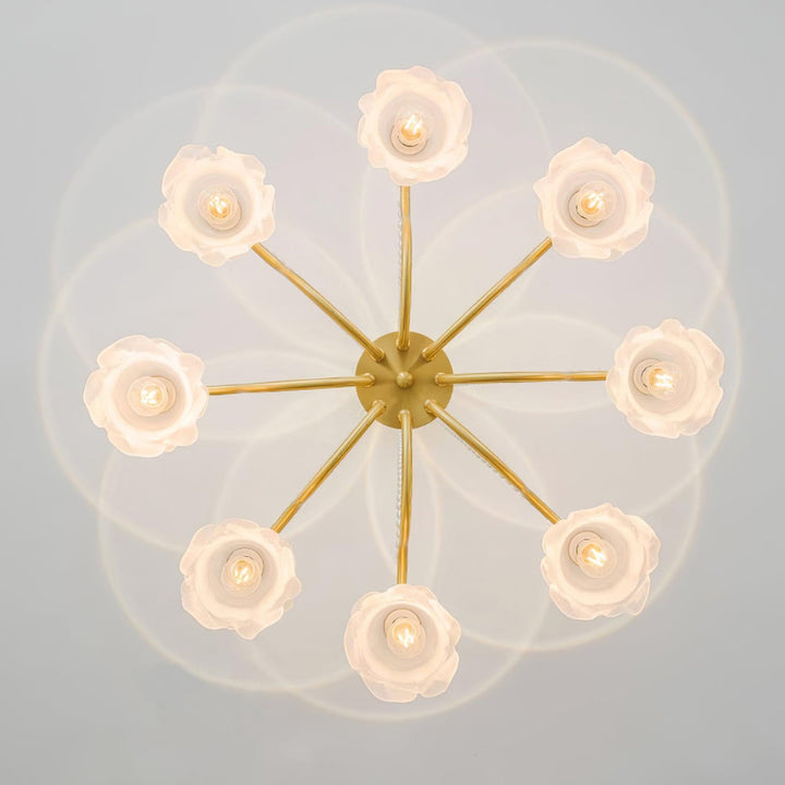 Landi Lustre Pétales en Verre Rose Drapés - Neutralighting