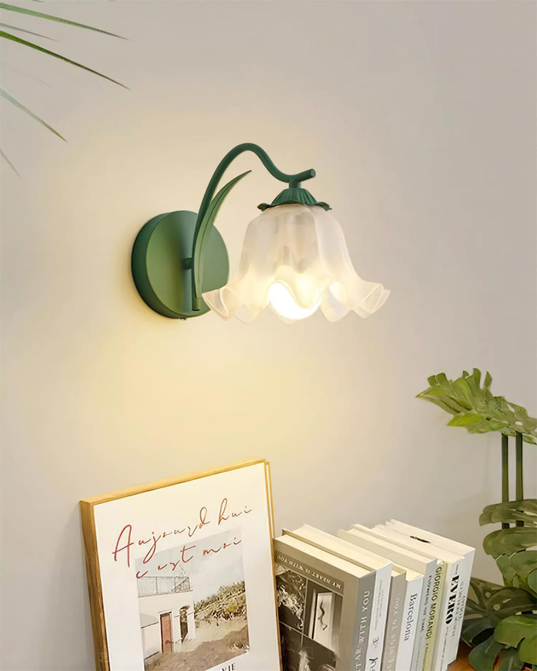 Applique Murale Botanique Fantaisie Tige Verte Acrylique Florale Organique Art - Neutralighting