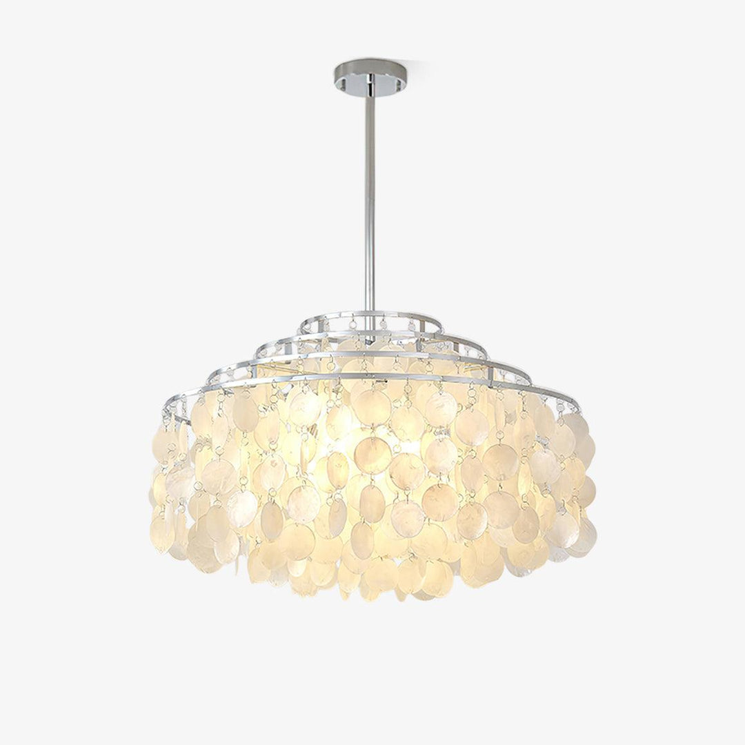 Lustra Suspension Lampe Coquillage Rond en Chrome - Neutralighting