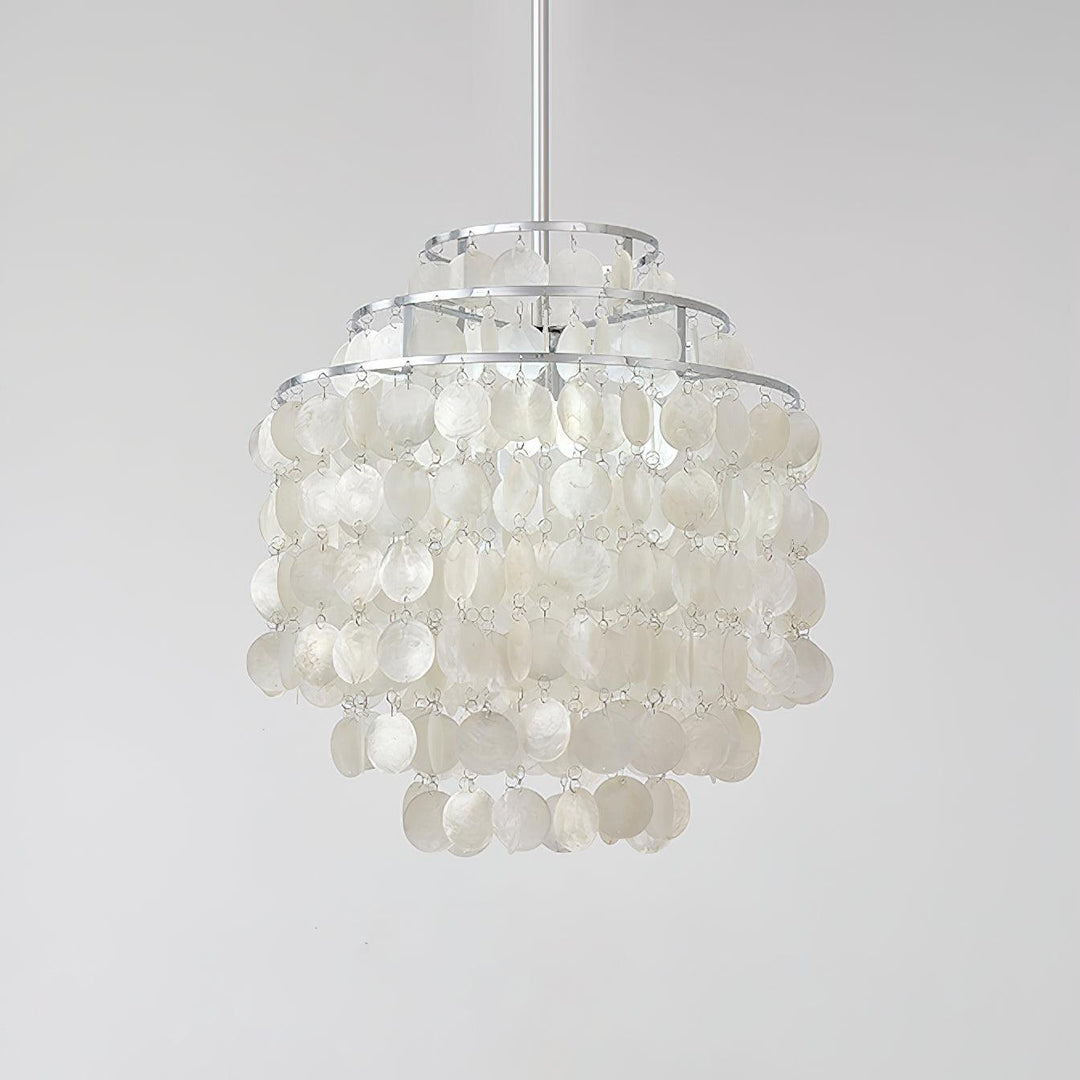 Lustra Suspension Lampe Coquillage Rond en Chrome - Neutralighting