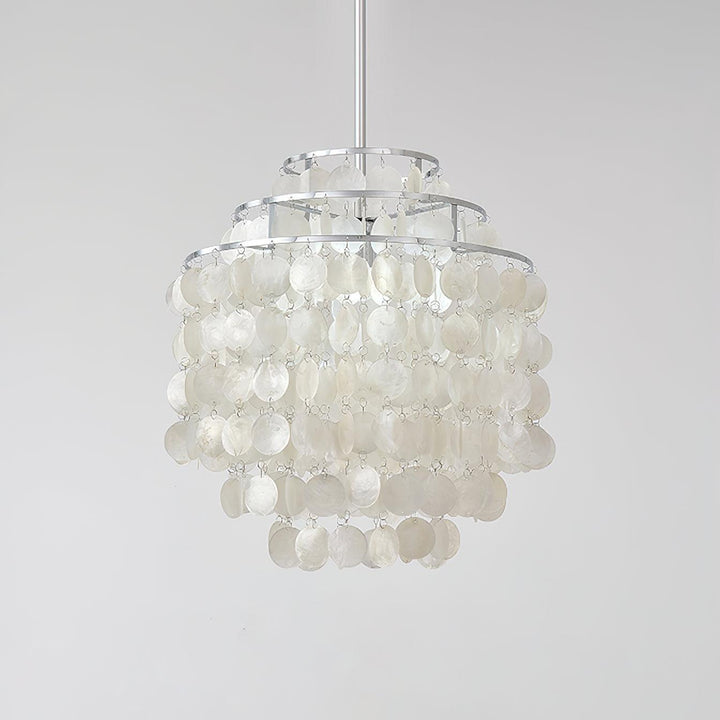 Lustra Suspension Lampe Coquillage Rond en Chrome - Neutralighting