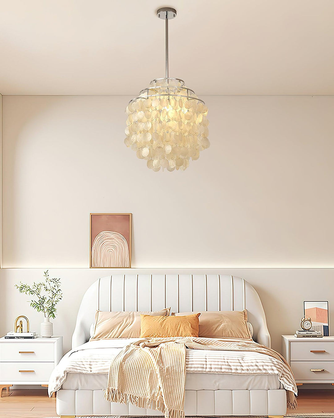 Lustra Suspension Lampe Coquillage Rond en Chrome - Neutralighting