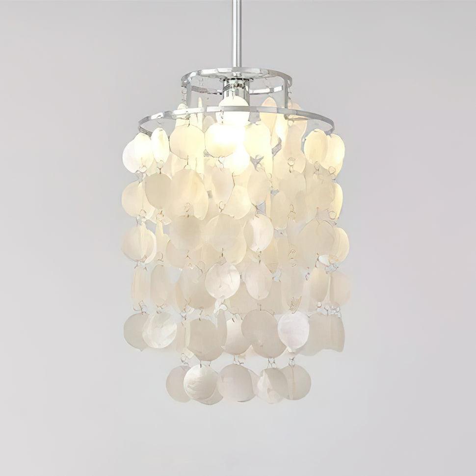 Lustra Suspension Lampe Coquillage Rond en Chrome - Neutralighting