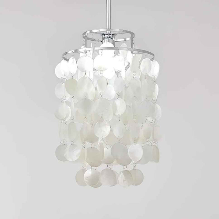 Lustra Suspension Lampe Coquillage Rond en Chrome - Neutralighting