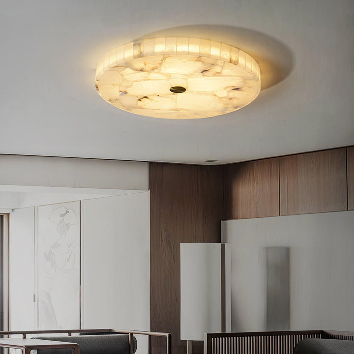 Ciphayra Lumière Plafonnière Ronde Minimaliste en Albâtre - Neutralighting