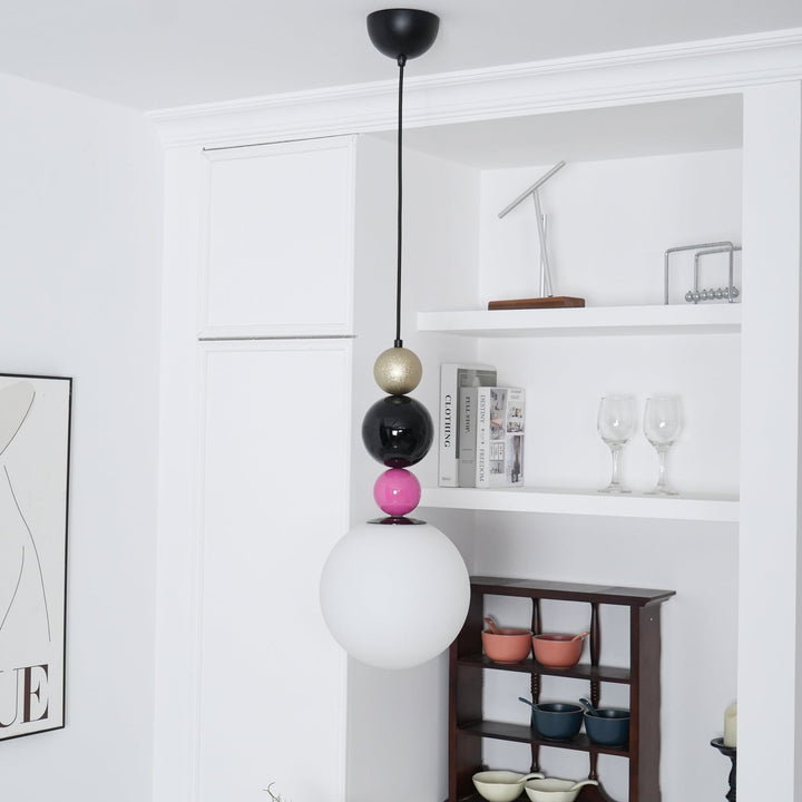 Eshaisra Nordic Art Rond Billes Empilage Verre Pendentif Lampe - Neutralighting