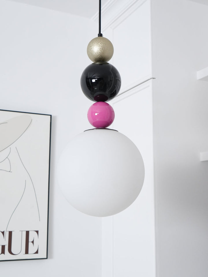 Eshaisra Nordic Art Rond Billes Empilage Verre Pendentif Lampe - Neutralighting