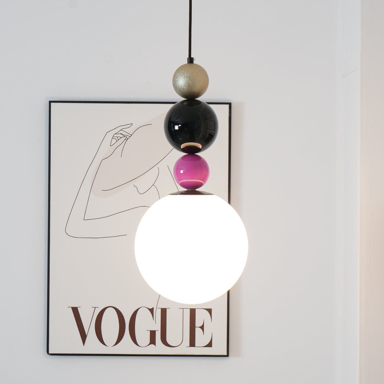 Eshaisra Nordic Art Rond Billes Empilage Verre Pendentif Lampe - Neutralighting