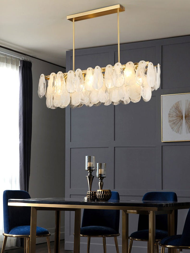Zosolia Lustre Rond en Verre Nuageux de Luxe - Neutralighting