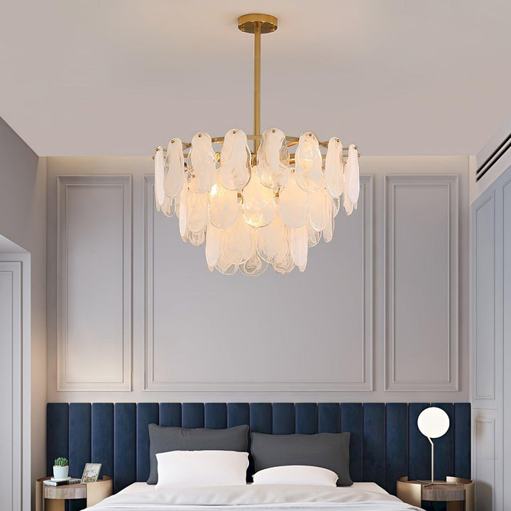 Zosolia Lustre Rond en Verre Nuageux de Luxe - Neutralighting