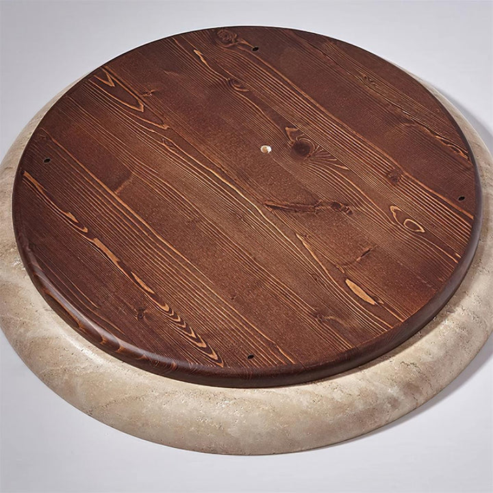Halo Plafonnier Rond Minimaliste en Travertin - Neutralighting
