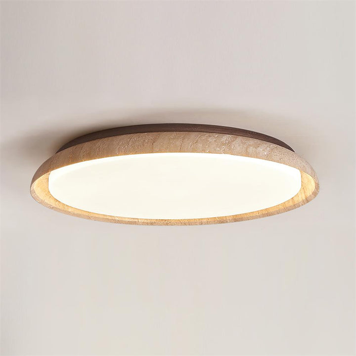 Halo Plafonnier Rond Minimaliste en Travertin - Neutralighting