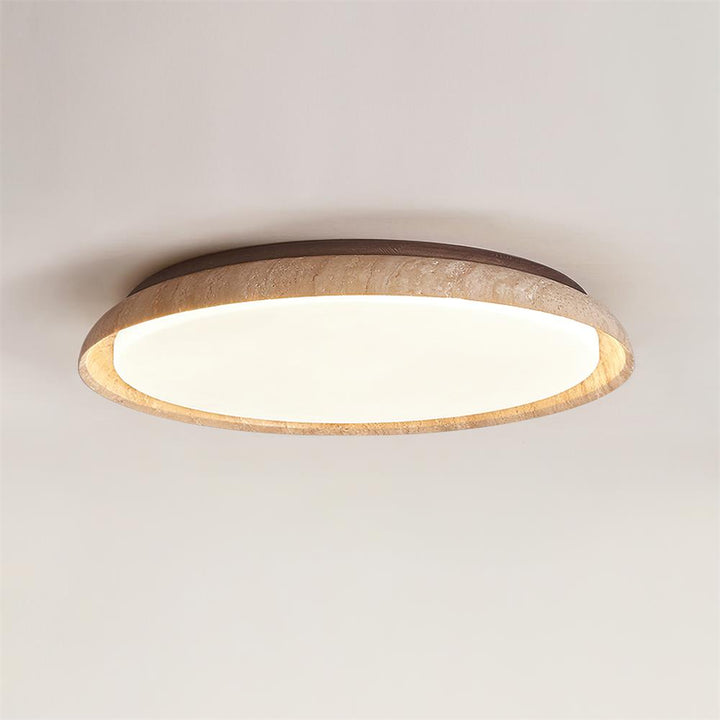 Halo Plafonnier Rond Minimaliste en Travertin - Neutralighting