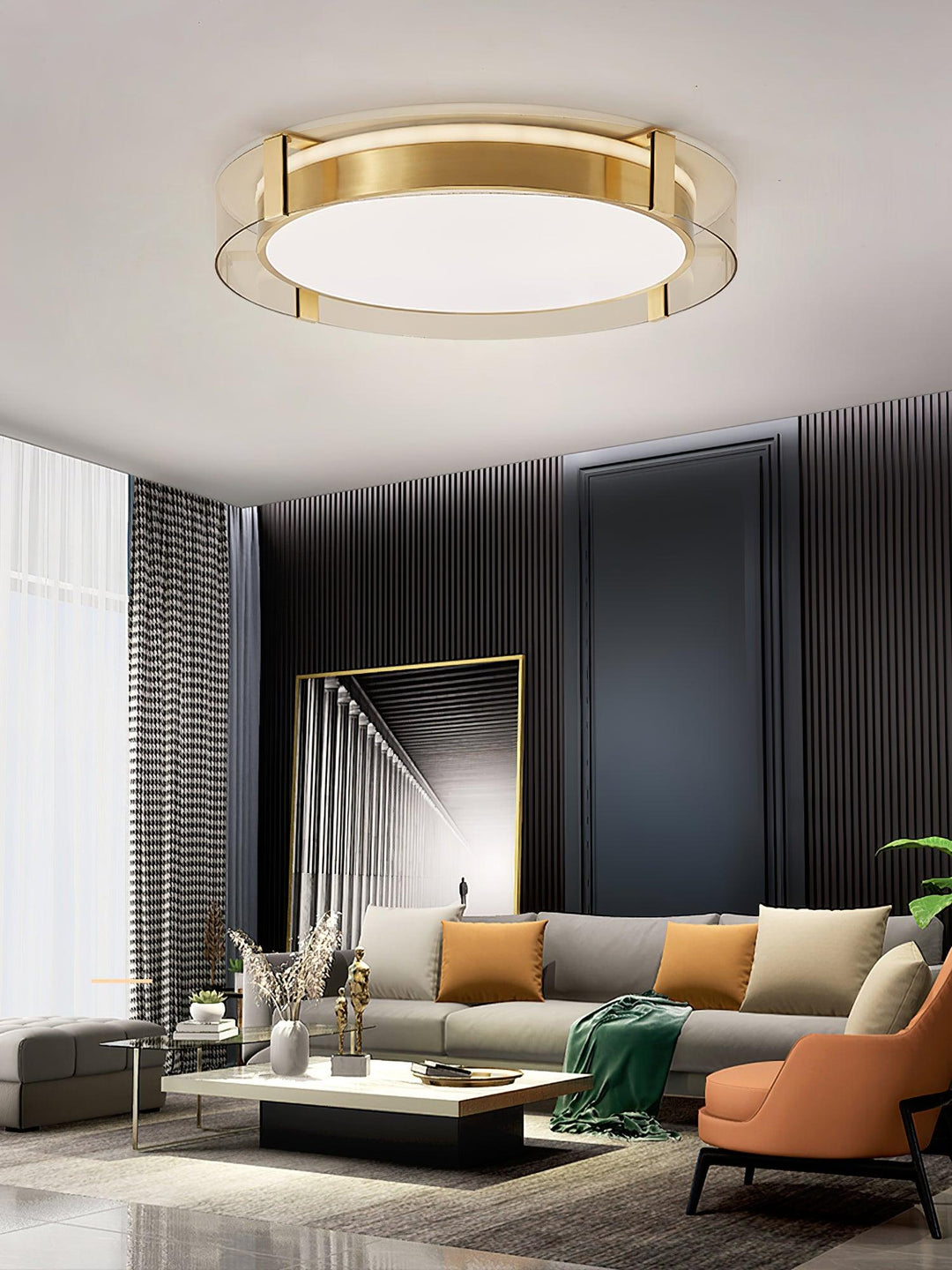 Erliris Plafonnier Rond Métal Moderne - Neutralighting