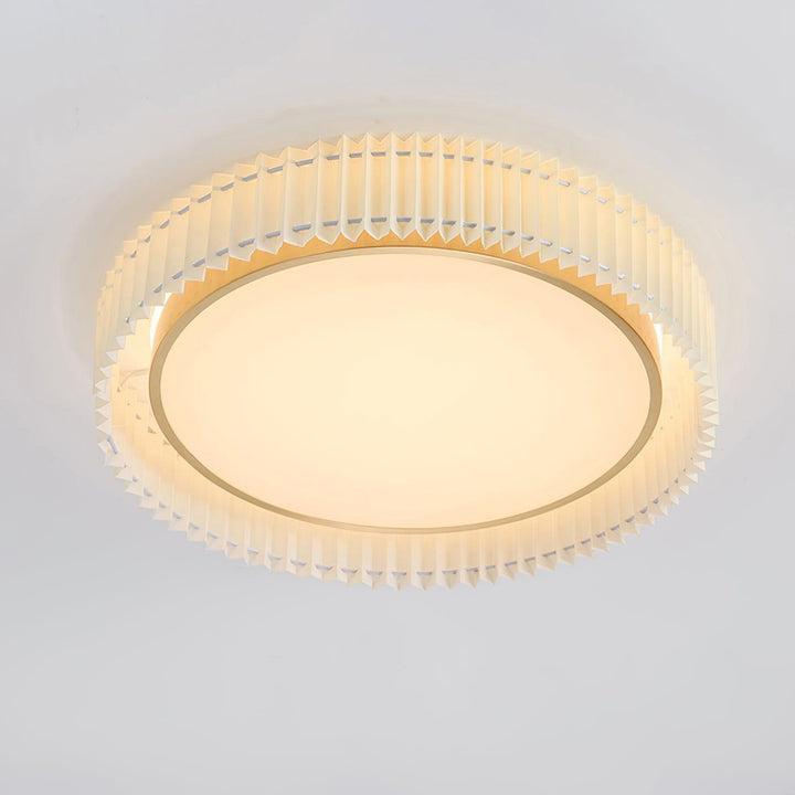 Corinila Plafonnier Ronde Plissée en Tissu - Neutralighting