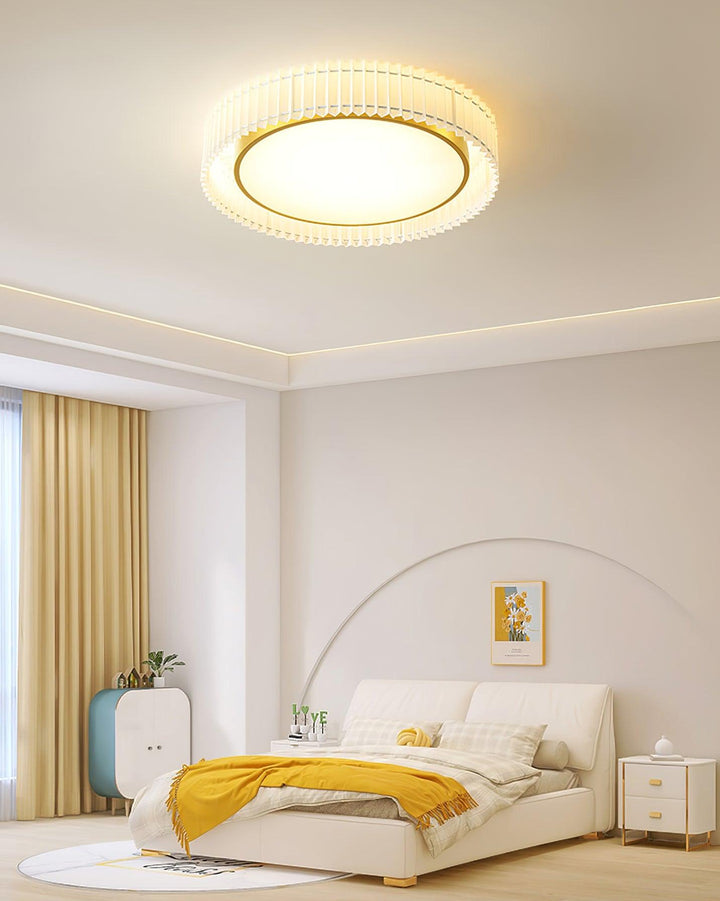 Corinila Plafonnier Ronde Plissée en Tissu - Neutralighting