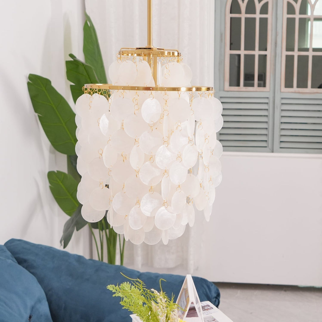 Lustra Suspension Lampe Anneau Rond en Coquillage - Neutralighting