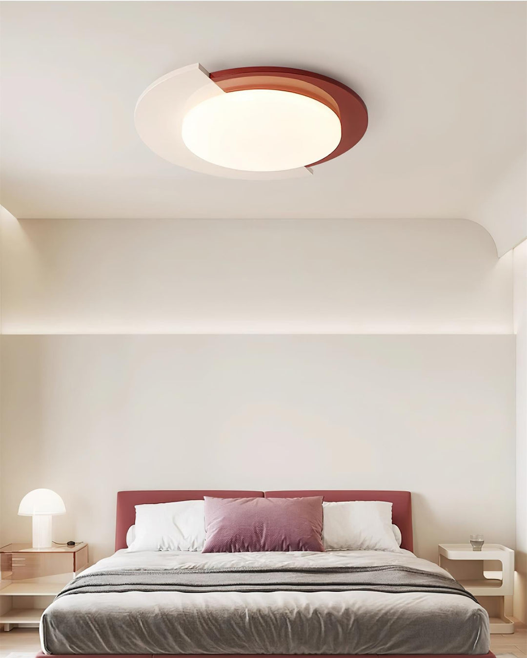 Toina Lumière de Plafond Bicolore Rouge Ivoire Minimaliste - Neutralighting