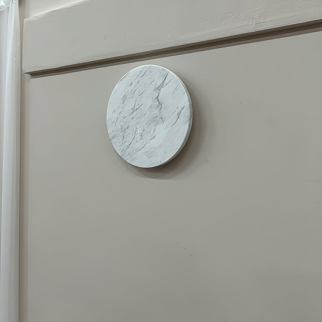 Vasilora Applique Murale Ronde en Marbre Blanc Moderne Minimaliste - Neutralighting