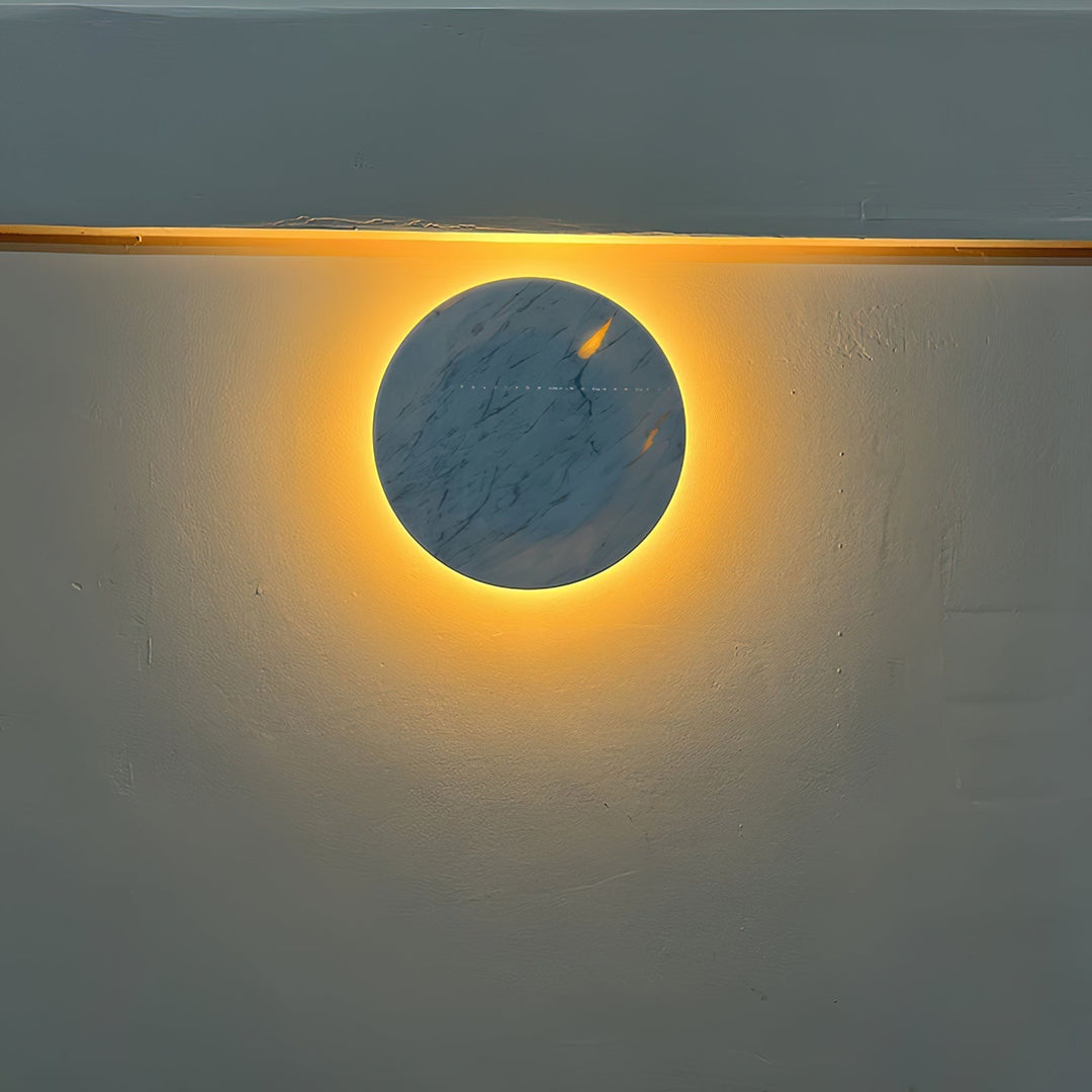 Vasilora Applique Murale Ronde en Marbre Blanc Moderne Minimaliste - Neutralighting