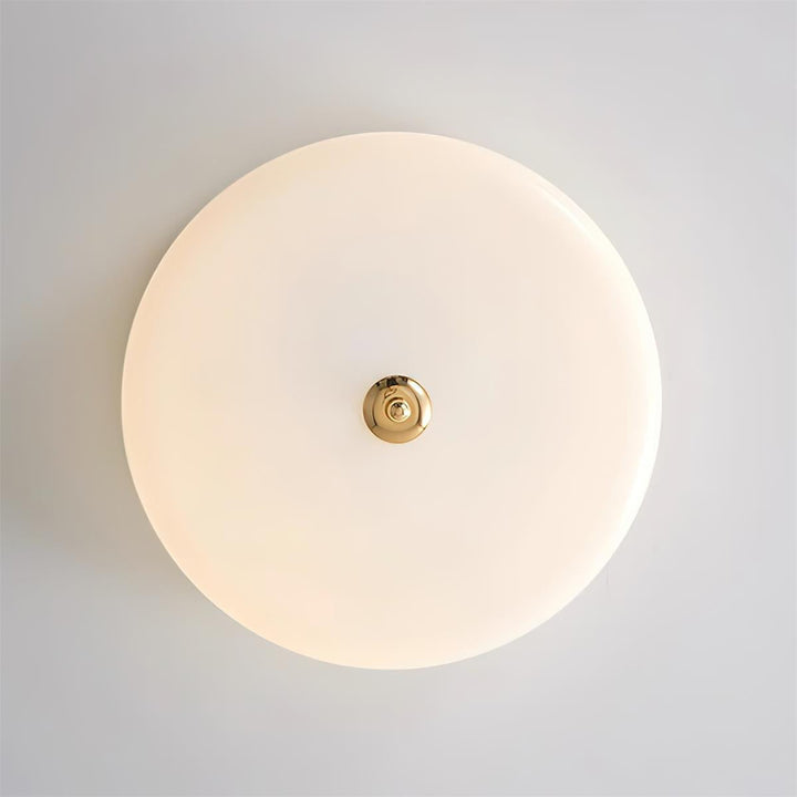 Lampe Plafond Disque en Verre Double-Couche Bois de Noyer Minimaliste - Neutralighting