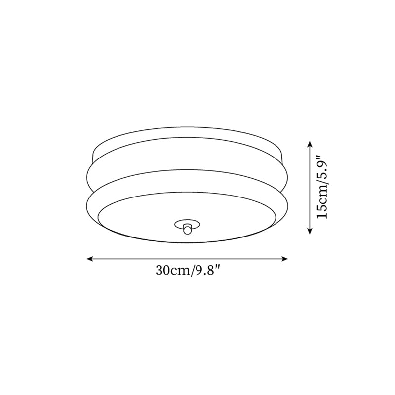 Lampe Plafond Disque en Verre Double-Couche Bois de Noyer Minimaliste - Neutralighting