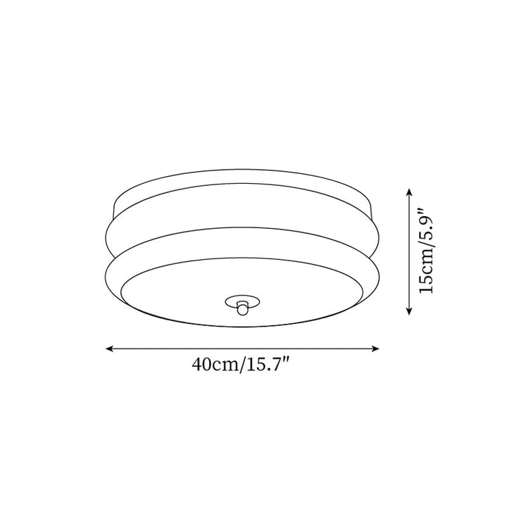 Lampe Plafond Disque en Verre Double-Couche Bois de Noyer Minimaliste - Neutralighting