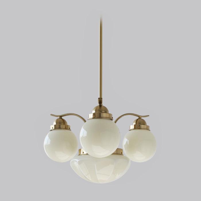 Lustra Chandelier Rétro Chic Globe en Verre Blanc - Neutralighting