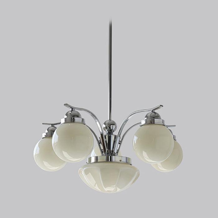 Lustra Chandelier Rétro Chic Globe en Verre Blanc - Neutralighting