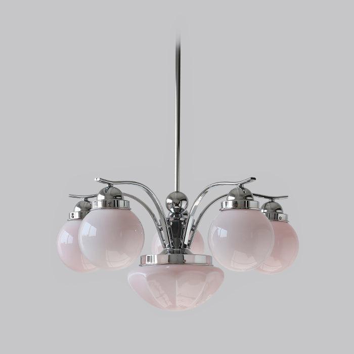 Lustra Chandelier Rétro Chic Globe en Verre Blanc - Neutralighting