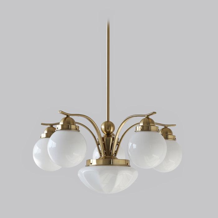 Lustra Chandelier Rétro Chic Globe en Verre Blanc - Neutralighting
