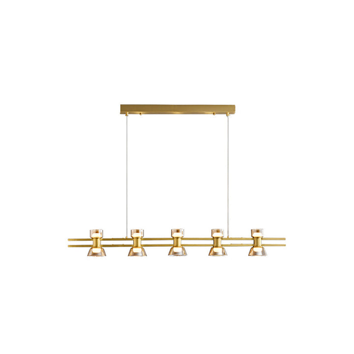 Arisha Suspension Linéaire Simple, Cuivre/Verre, Noir/Or, Salle de Bain/Chambre - Neutralighting