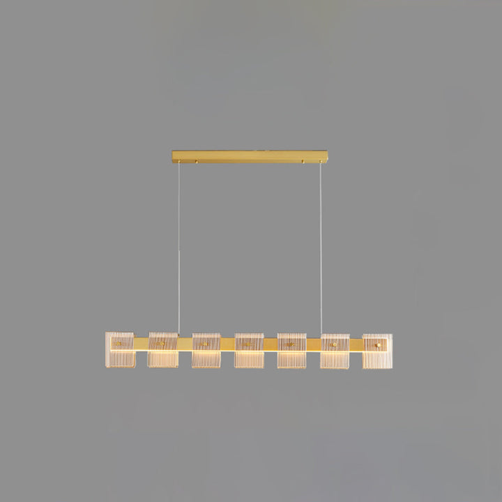 Arisha Suspension Carrée Urbaine, Cuivre/Verre, Doré, Salle de Bain/Chambre à Coucher - Neutralighting