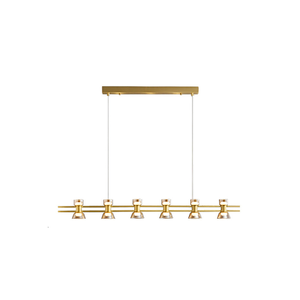 Arisha Suspension Linéaire Simple, Cuivre/Verre, Noir/Or, Salle de Bain/Chambre - Neutralighting