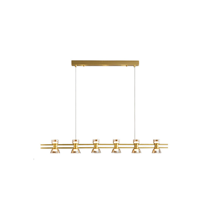 Arisha Suspension Linéaire Simple, Cuivre/Verre, Noir/Or, Salle de Bain/Chambre - Neutralighting