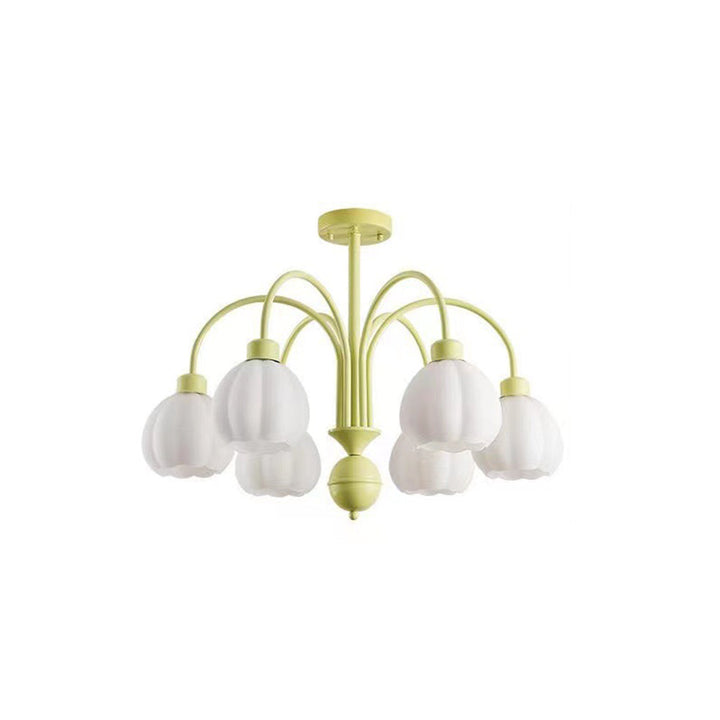 Arisha Suspension Multi Morandi, Métal/Verre, Blanc/Jaune, Couloir/Salon - Neutralighting