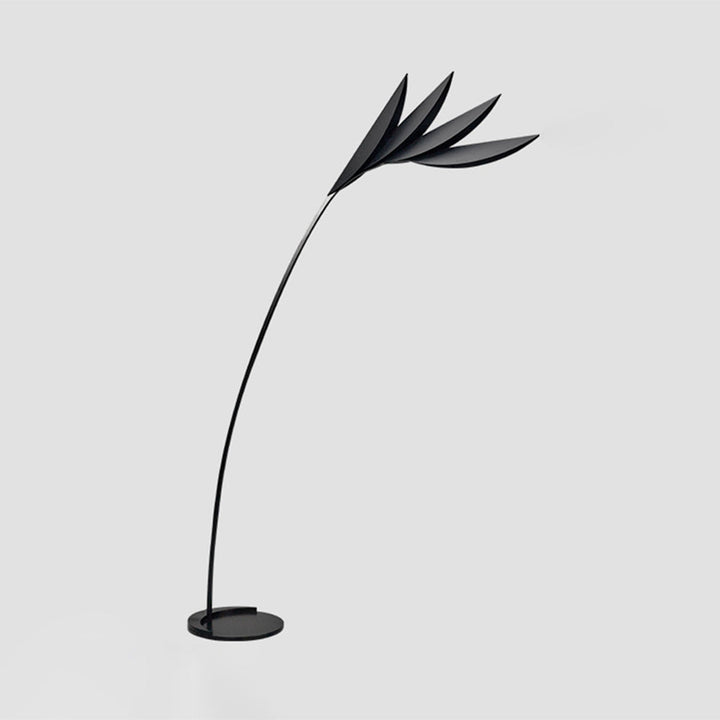 Arisha Lampadaire Feuille Nordique, Métal, Noir, Salle à Manger - Neutralighting