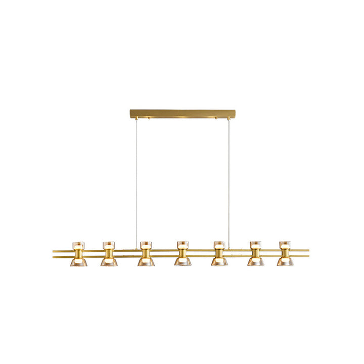 Arisha Suspension Linéaire Simple, Cuivre/Verre, Noir/Or, Salle de Bain/Chambre - Neutralighting