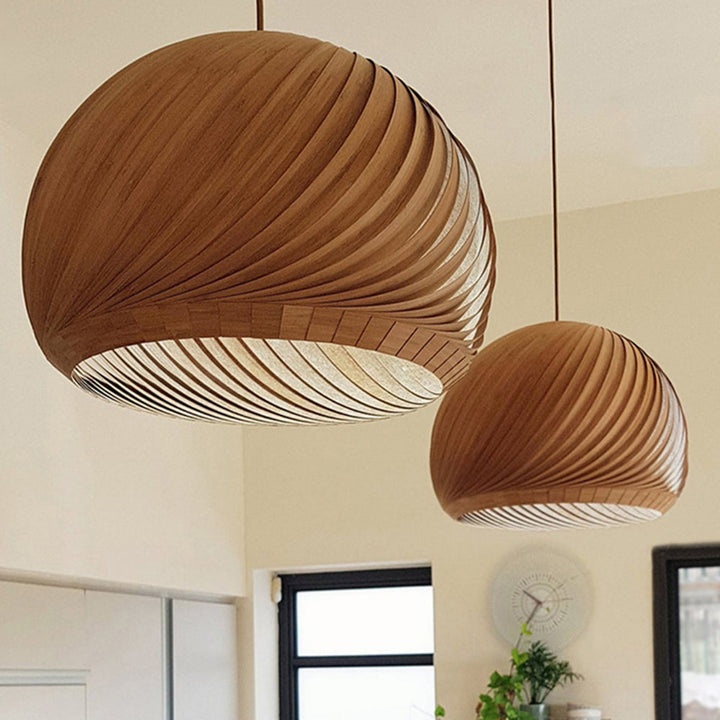 Muto Suspension Globe Naturel, Bois/Metal, Marron/Bois, Salon - Neutralighting